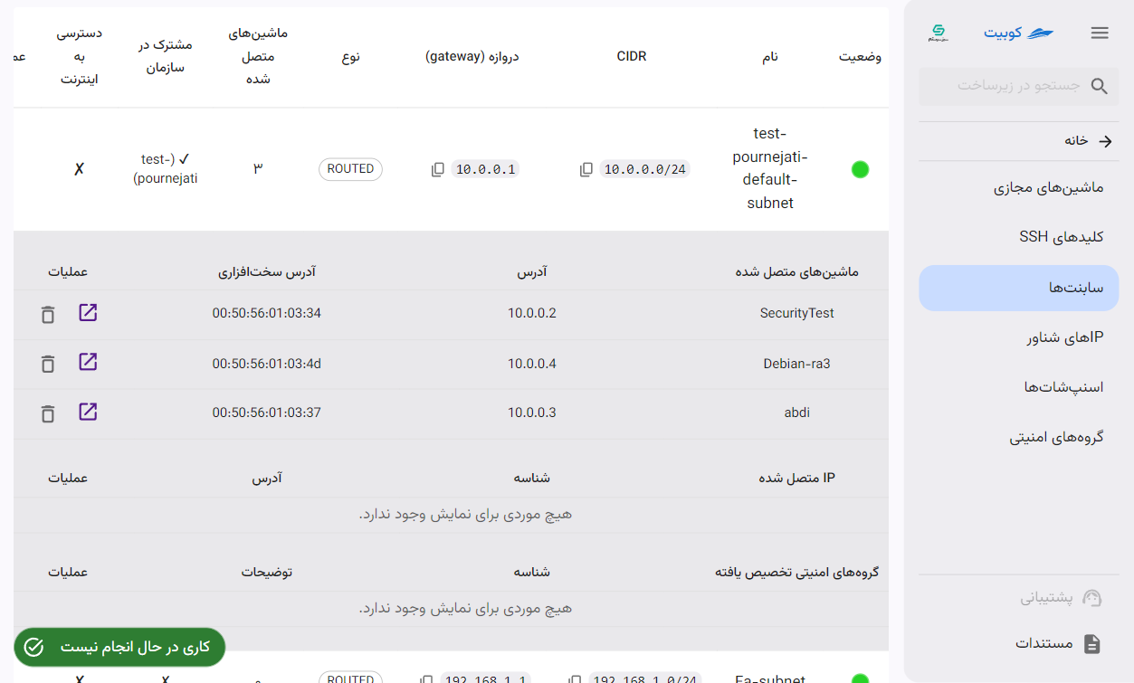 Subnets: subnet details 1